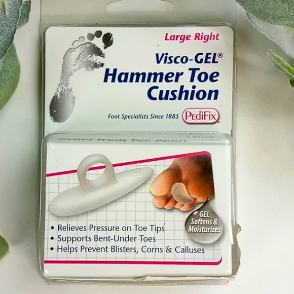 PediFix Visco-Gel Hammer Toe Cushion - Large Size For Left Foot Pain Relief